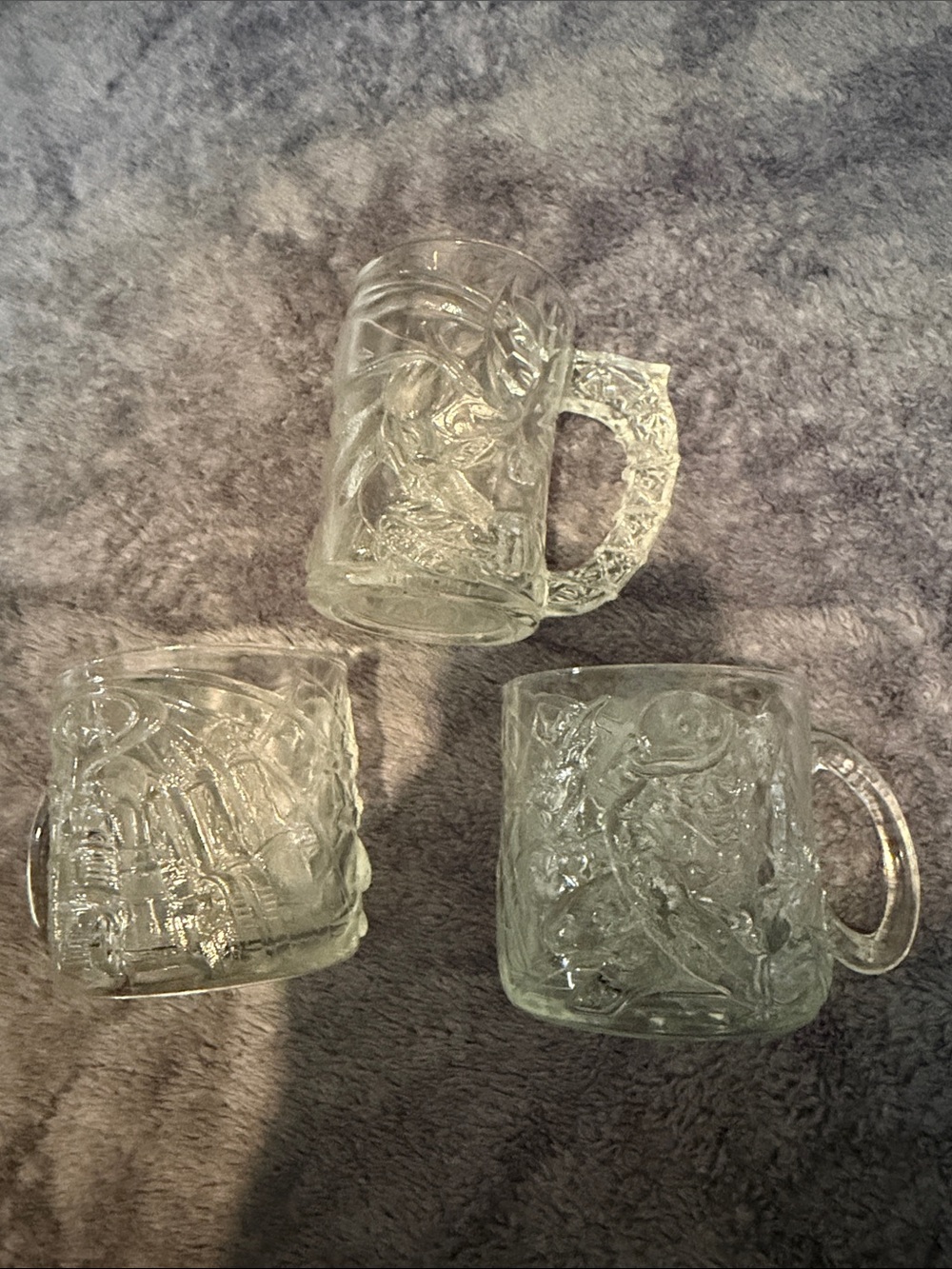 Batman Forever 1995 McDonald's Mugs Batman & 2 The Riddler - 3 cups